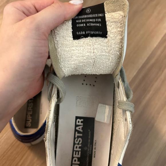 Blue heel glitter silver star low top golden goose sneakers - Picture 5 of 6